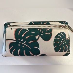 Kate Spade | Bags | Kate Spade Large Slim Bifold Wallet Monstera Leaves